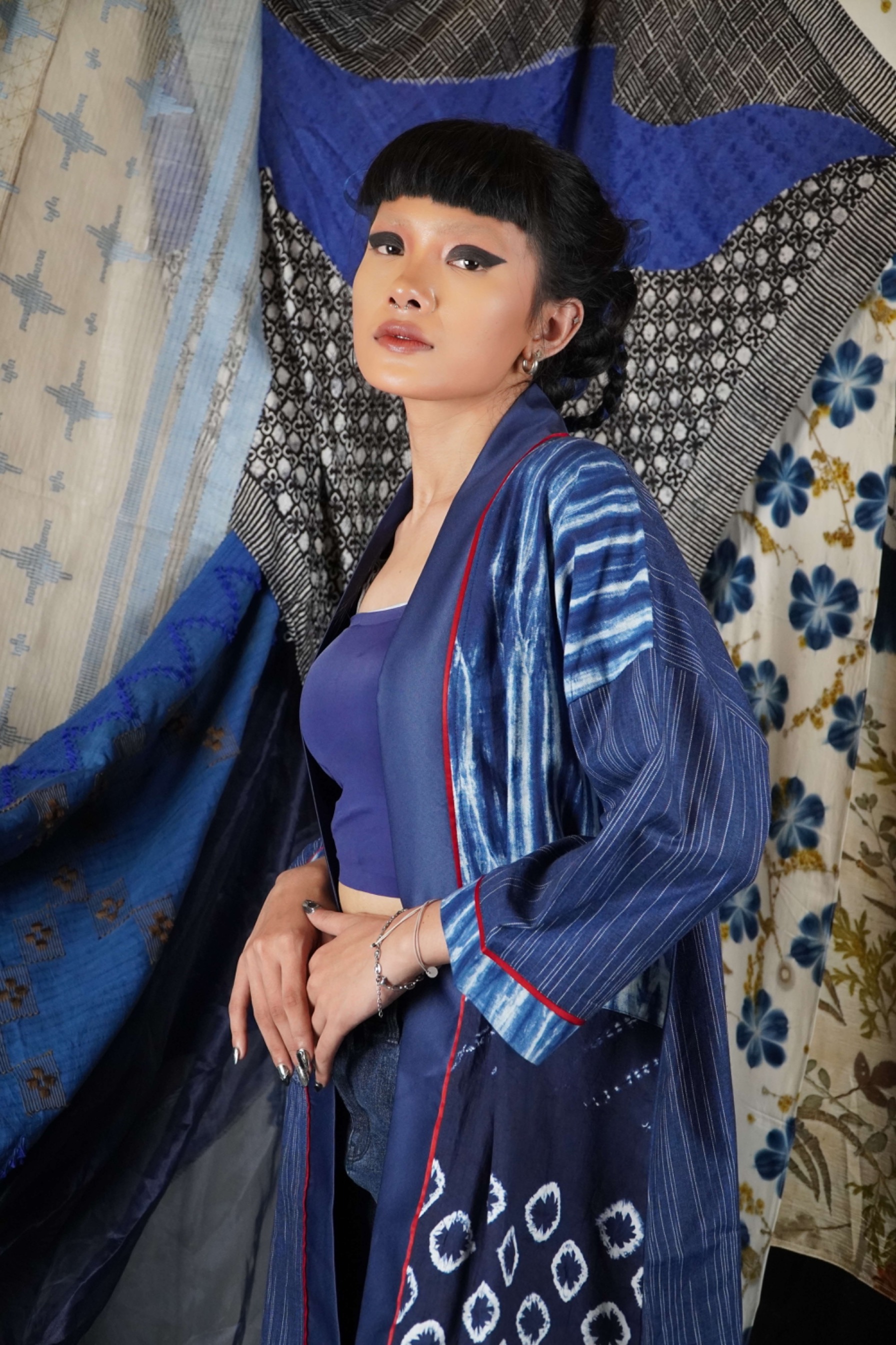 BOOLAO Outer Patchwork Shibori and Tenun Bulu