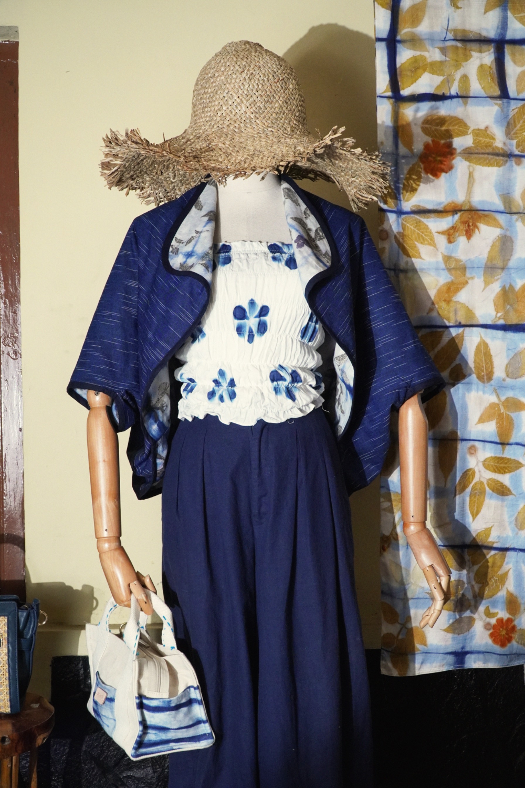 BOOLAO Outer Bolero Lurik on Ecoprint