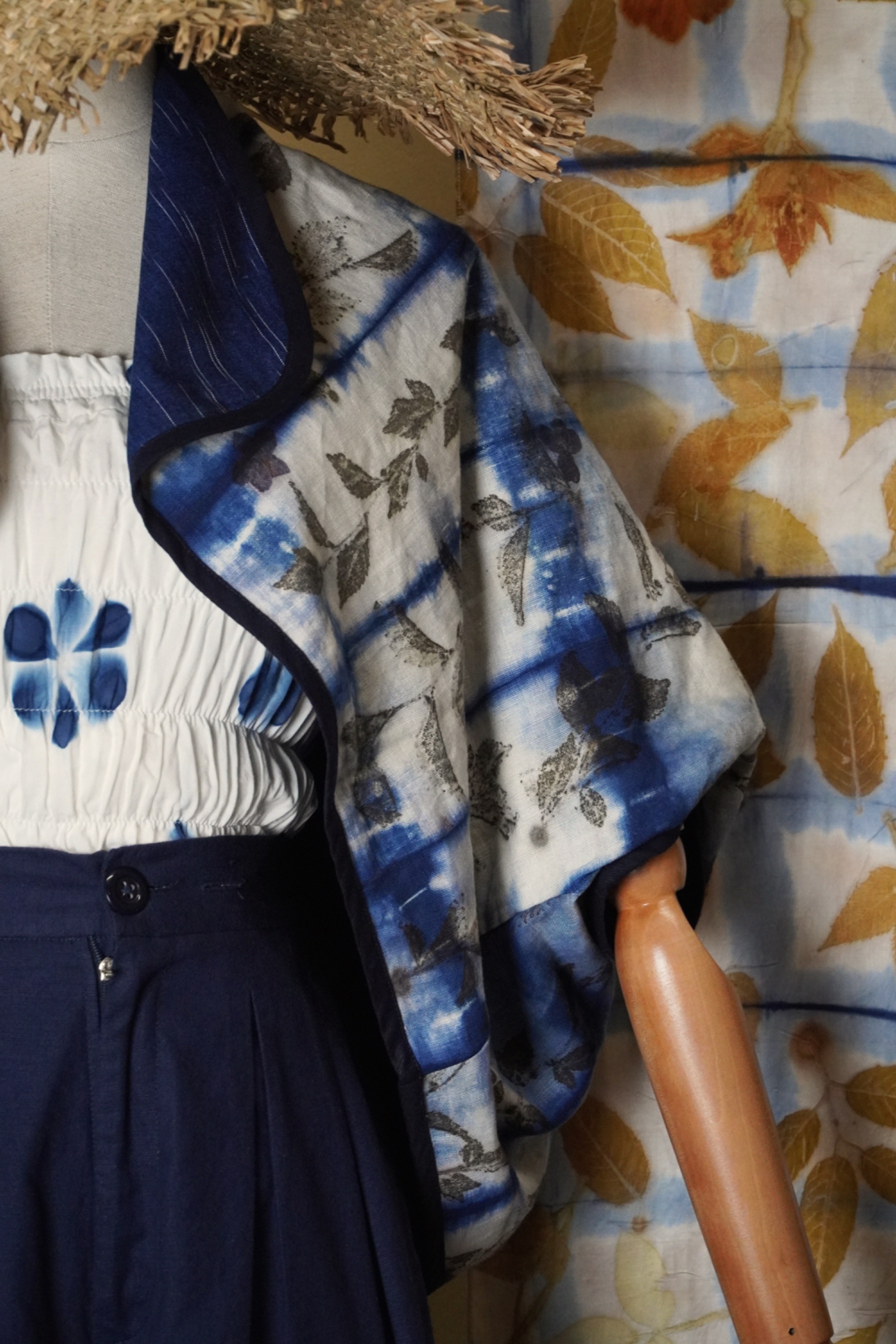BOOLAO Outer Bolero Lurik on Ecoprint