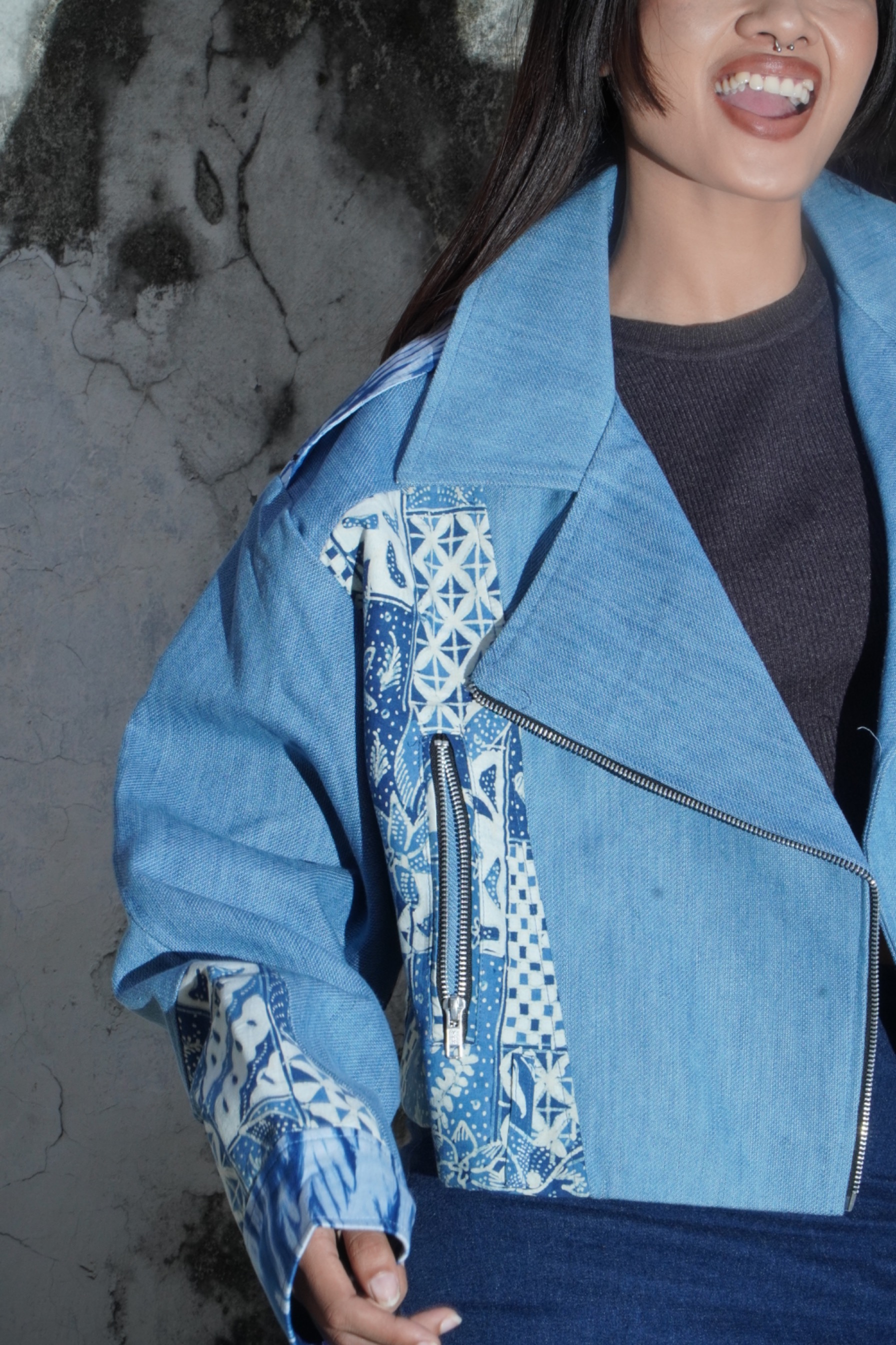 BOOLAO Ginza Jacket Jeans Patchwork Tjiwaringin - Blue