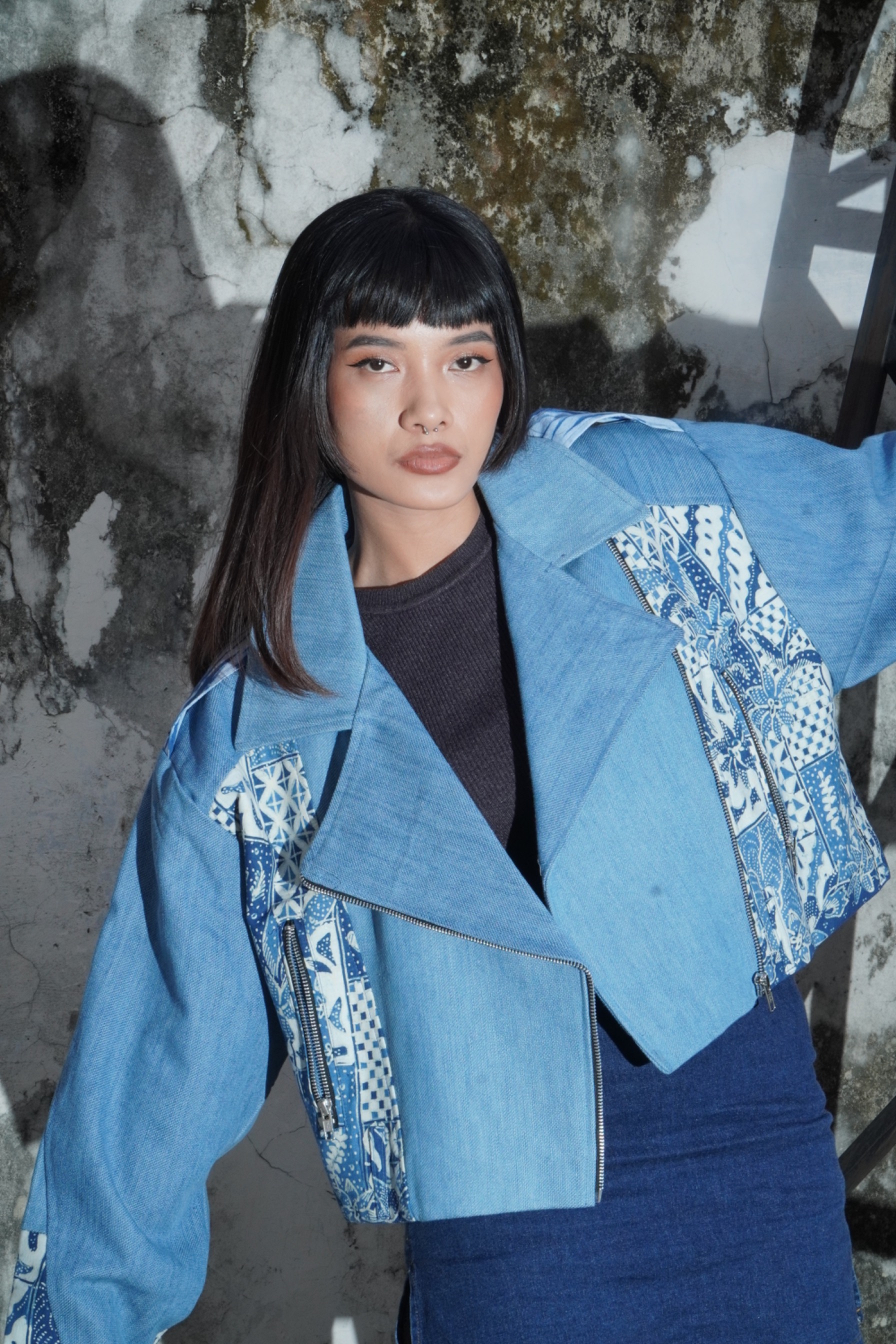 BOOLAO Ginza Jacket Jeans Patchwork Tjiwaringin - Blue