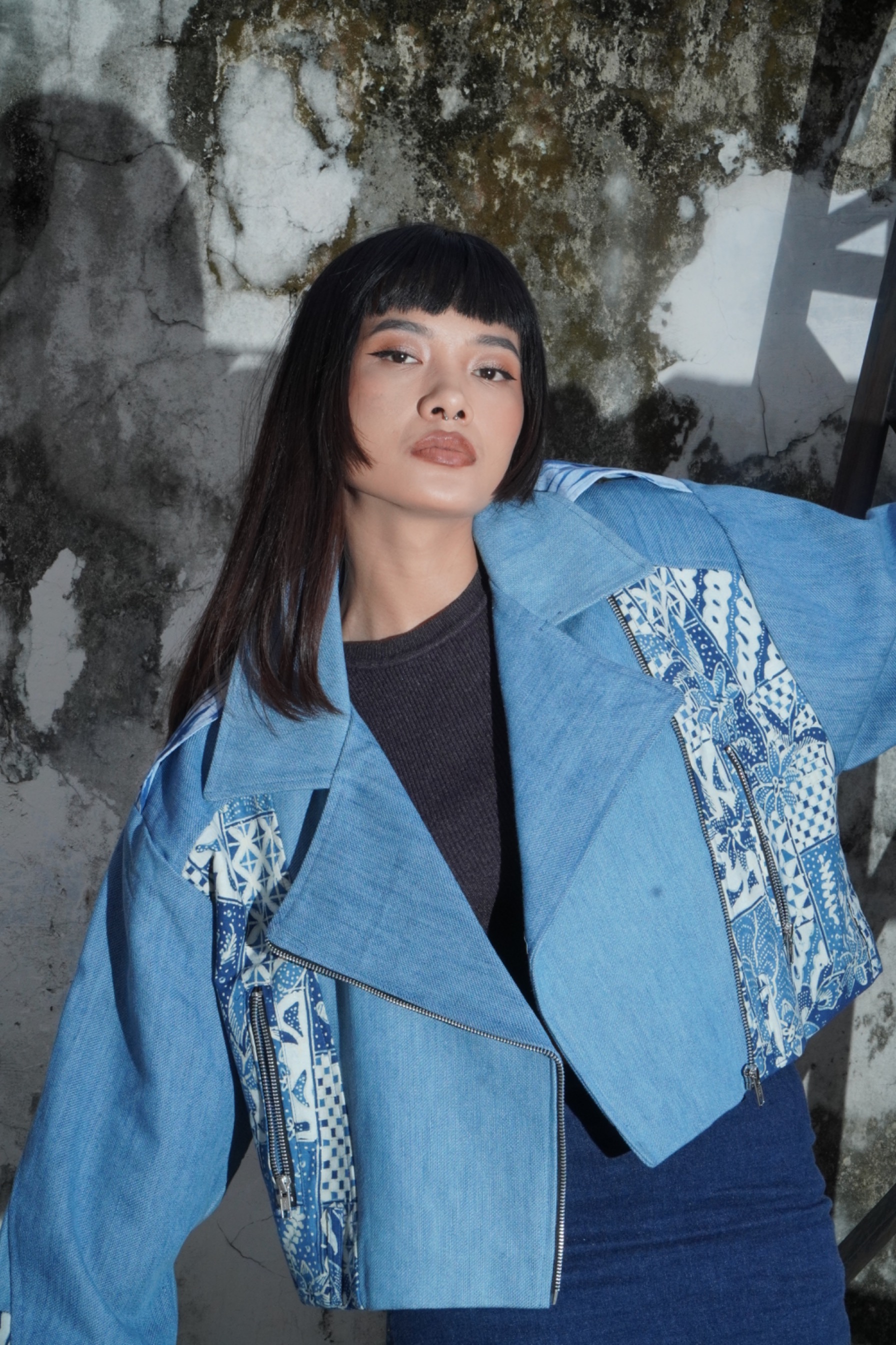 BOOLAO Ginza Jacket Jeans Patchwork Tjiwaringin - Blue