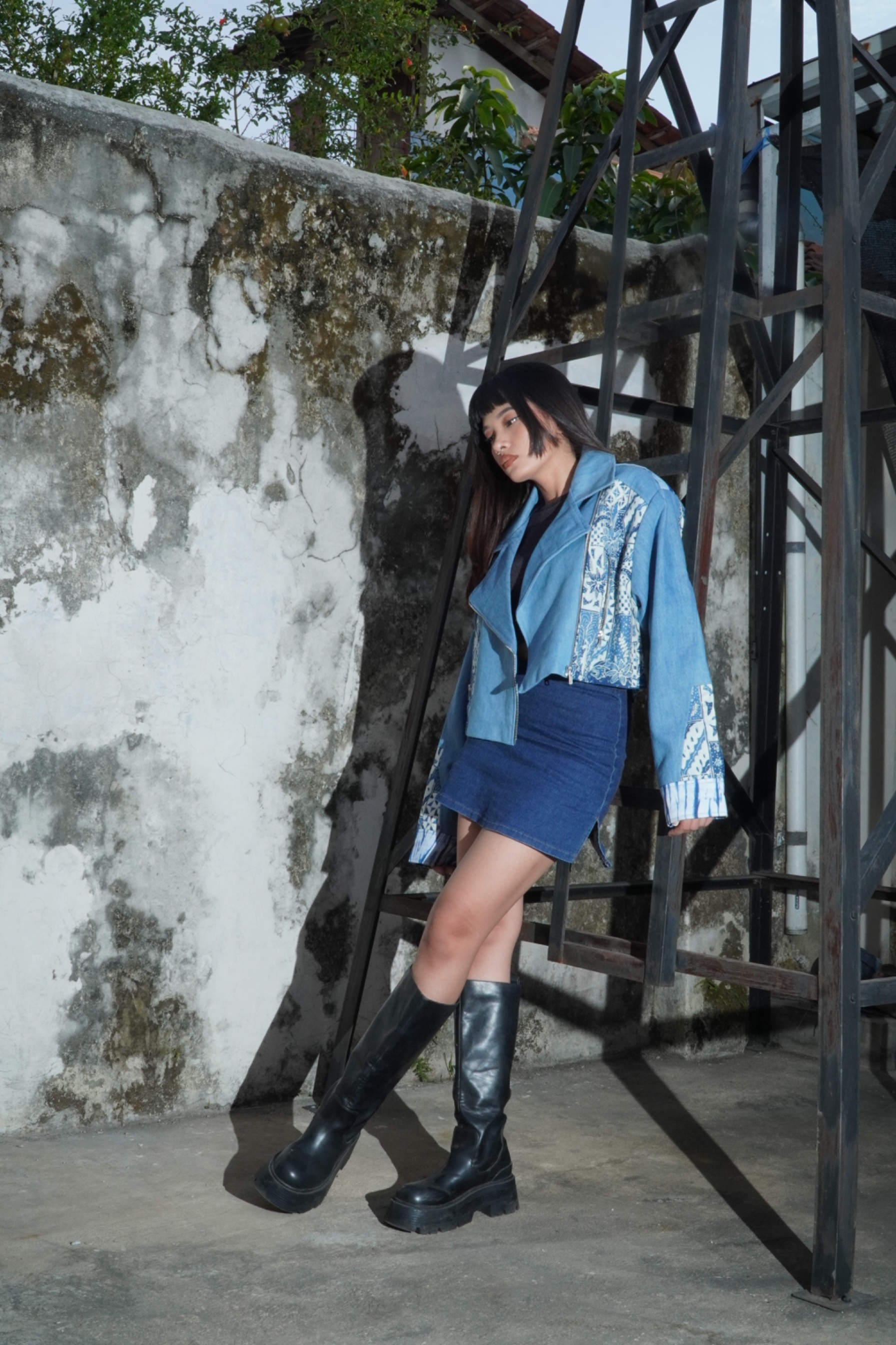 BOOLAO Ginza Jacket Jeans Patchwork Tjiwaringin - Blue