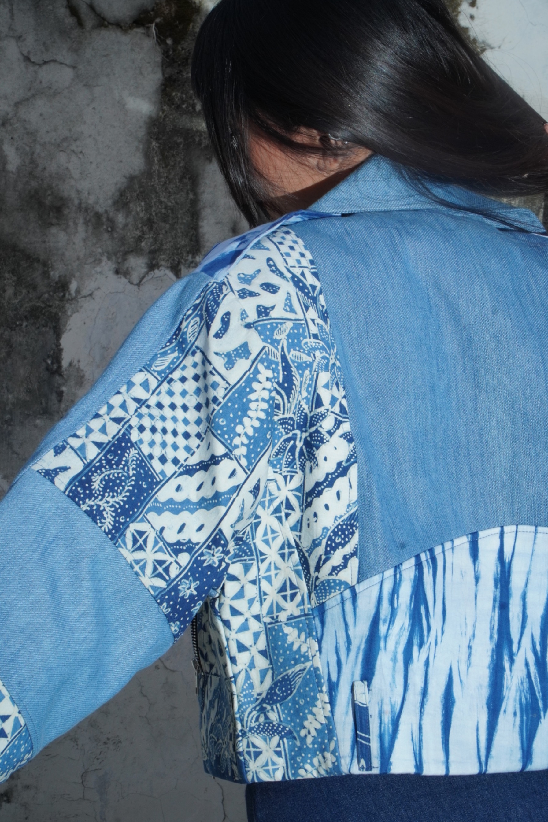 BOOLAO Ginza Jacket Jeans Patchwork Tjiwaringin - Blue