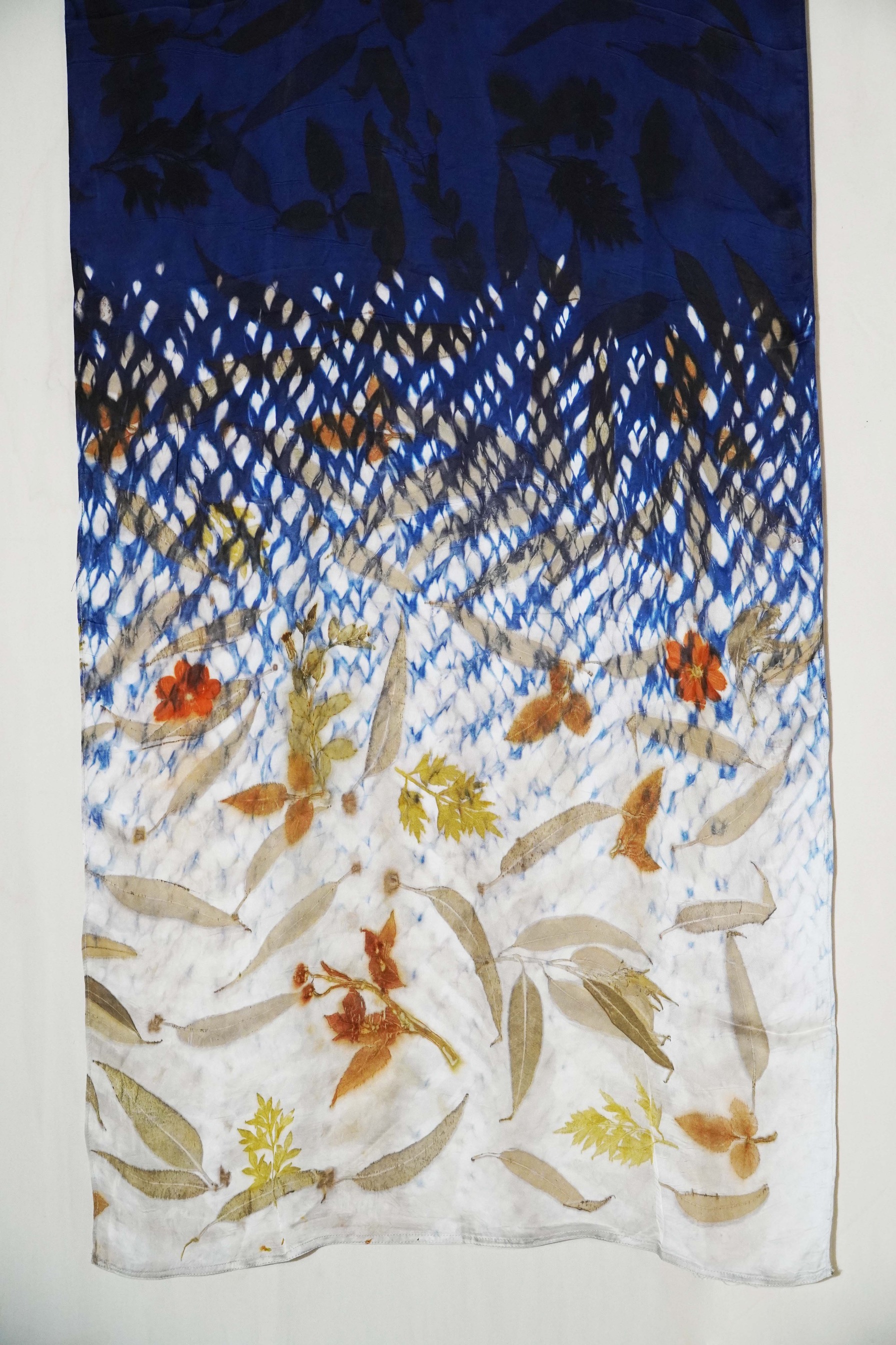 BOOLAO Shawl OMBRE Shibori on Ecoprint