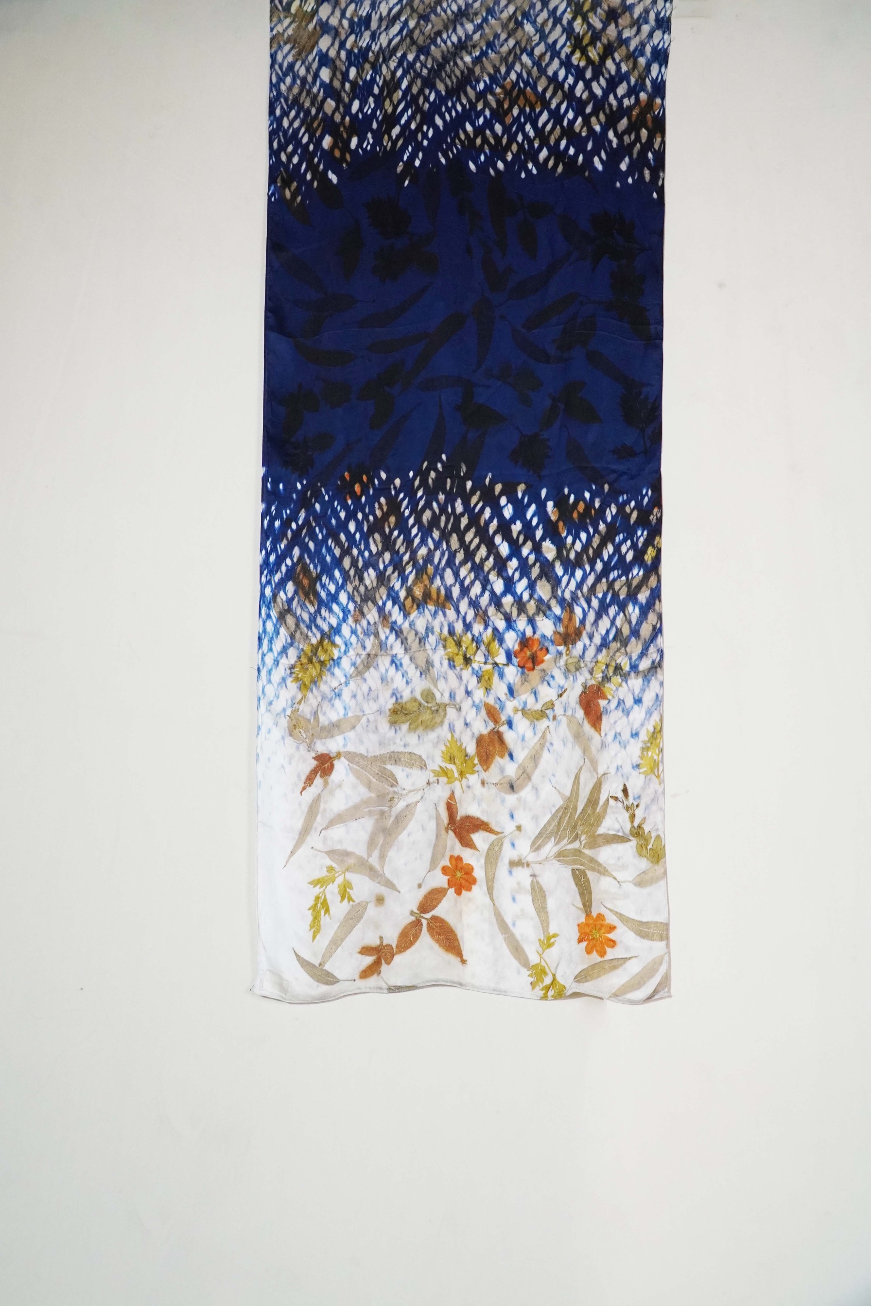 BOOLAO Shawl OMBRE Shibori on Ecoprint