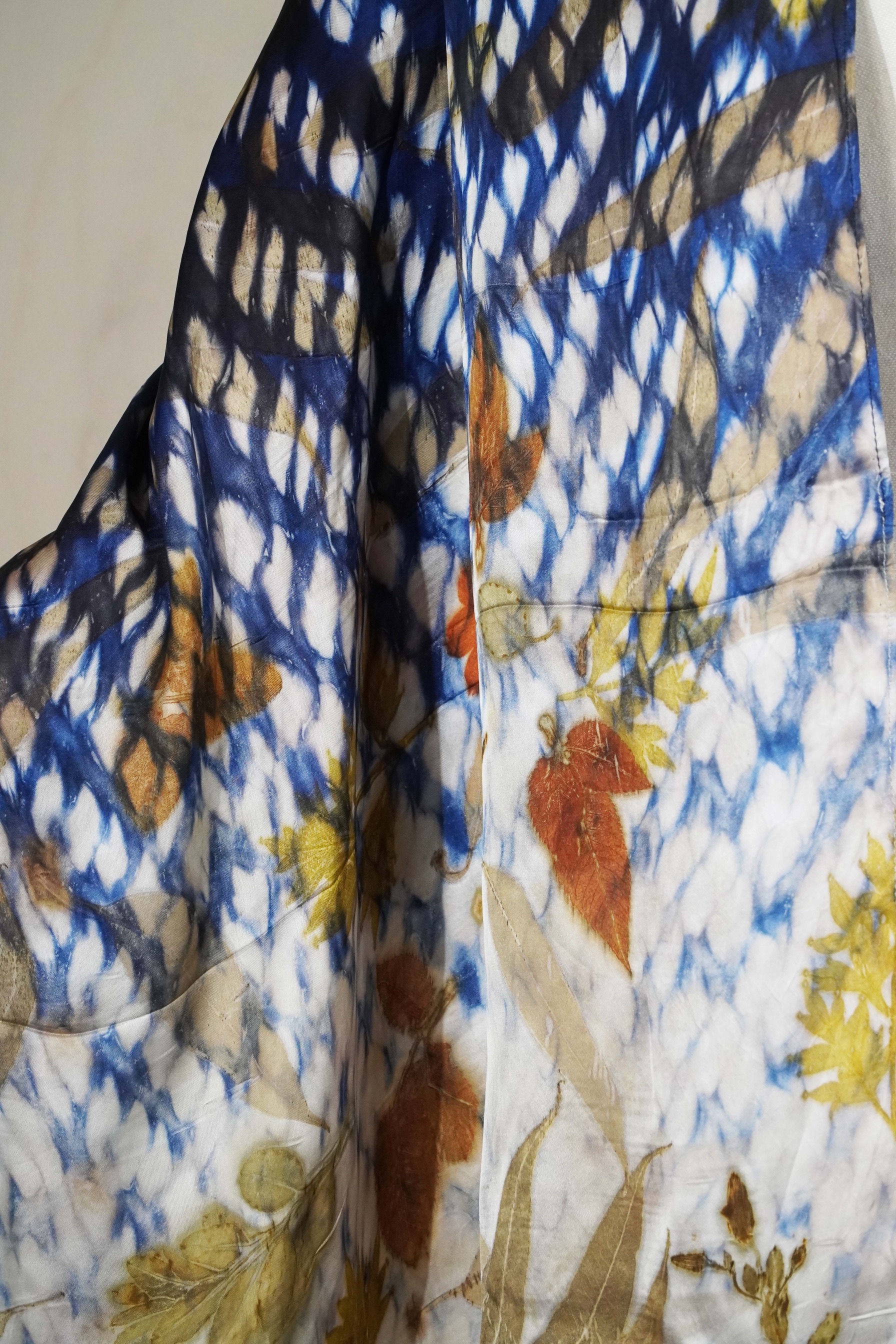 BOOLAO Shawl OMBRE Shibori on Ecoprint