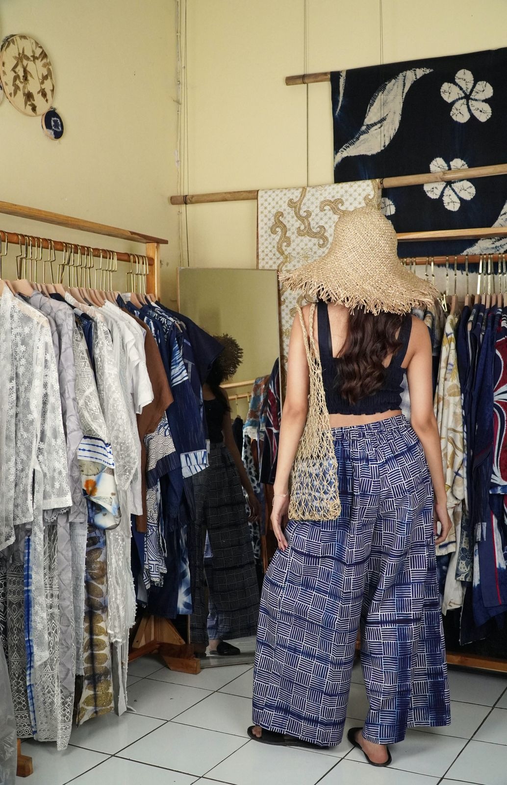 BOOLAO Hakama Celana Pallazo Bilik Biru (Kulot Batik)