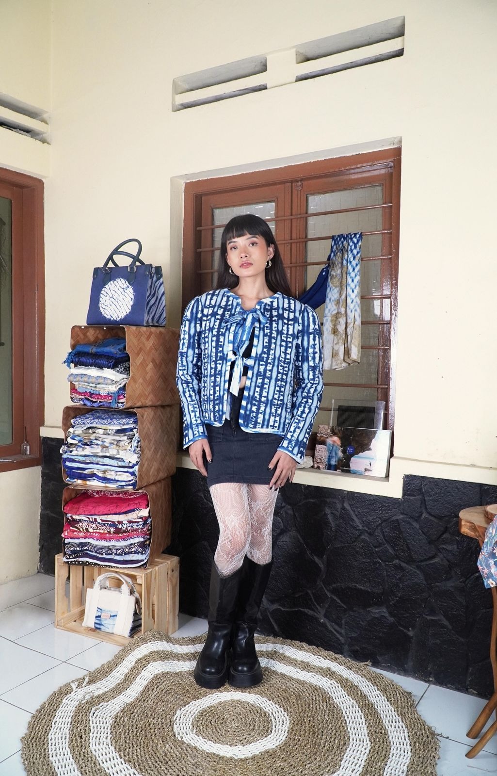 BOOLAO Puffy Iris Shibori Jacket