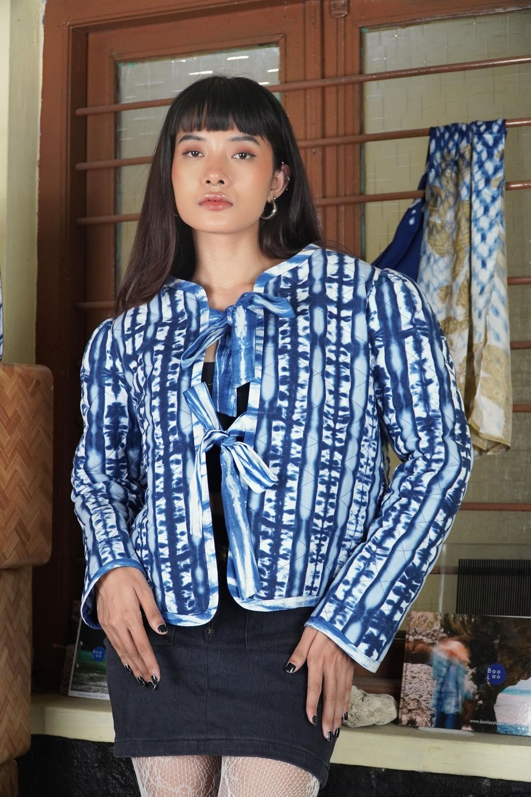 BOOLAO Puffy Iris Shibori Jacket