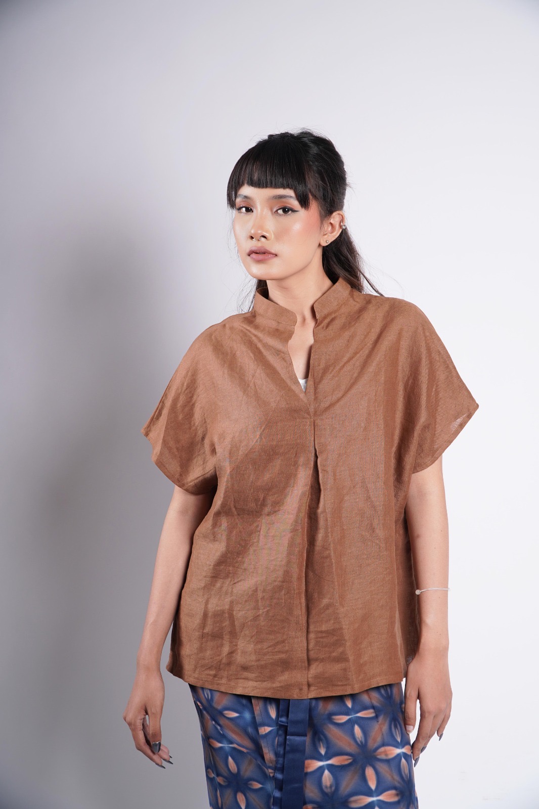 BOOLAO Linen Basic Top Shirt