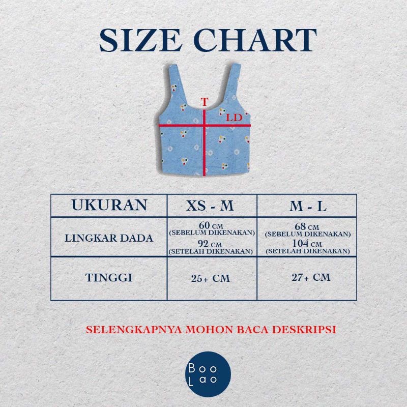 BOOLAO Kutang Kerut Bilik Biru (Tanktop Batik)