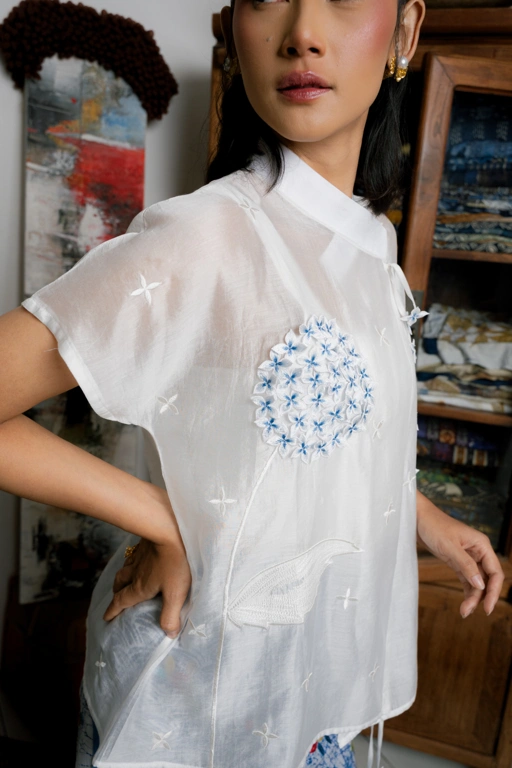 Image of BOOLAO Kembang Borondong Sanghai Vest Pendek