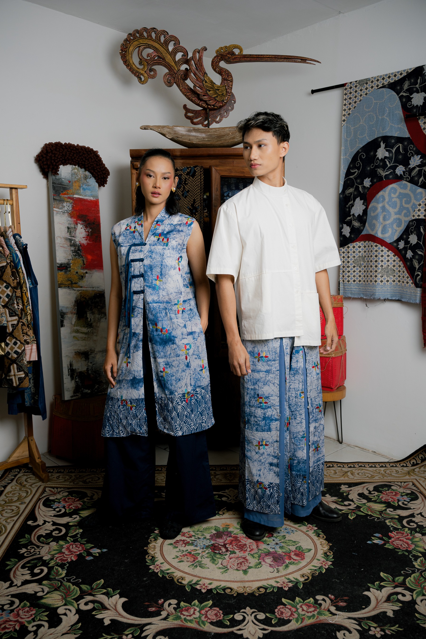 BOOLAO RIAK Vest Outer Sleeveless Kancing Ikat