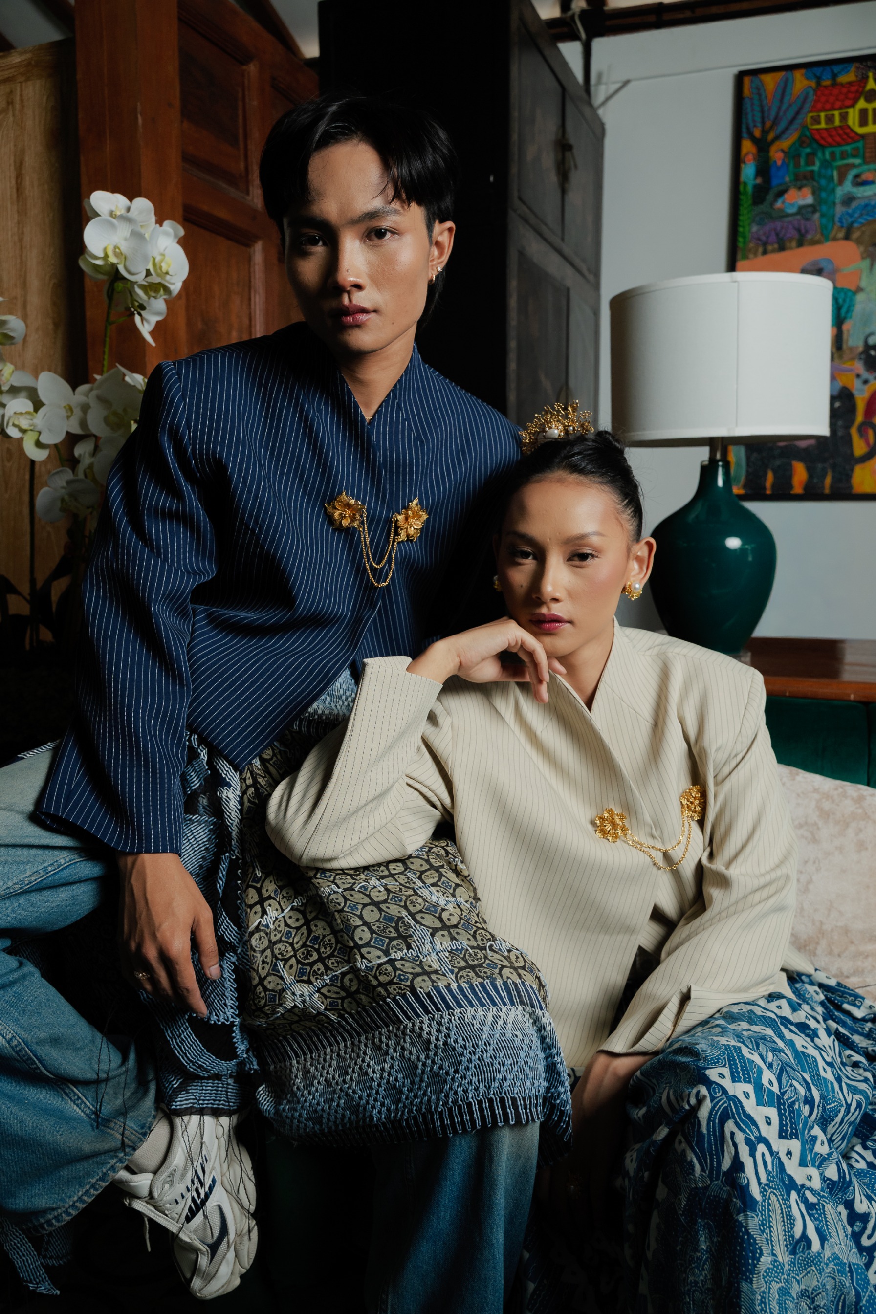 BOOLAO Beskap Outer Dropped Shoulder Boxy - Navy