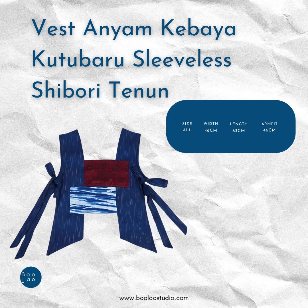BOOLAO Vest Anyam Kebaya Kutubaru Sleeveless Shibori Tenun