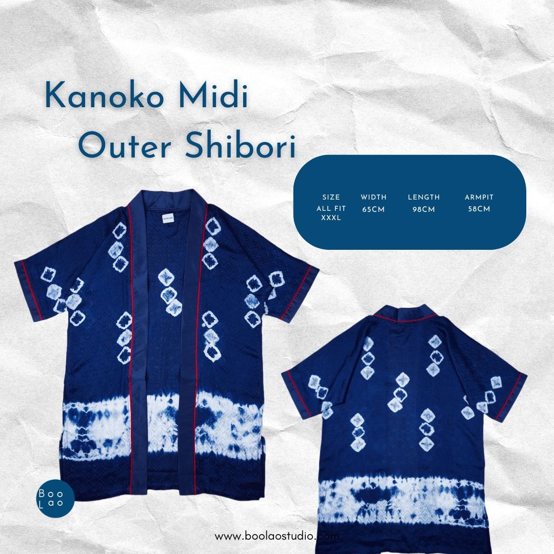 BOOLAO  Kanoko Midi Outer Shibori
