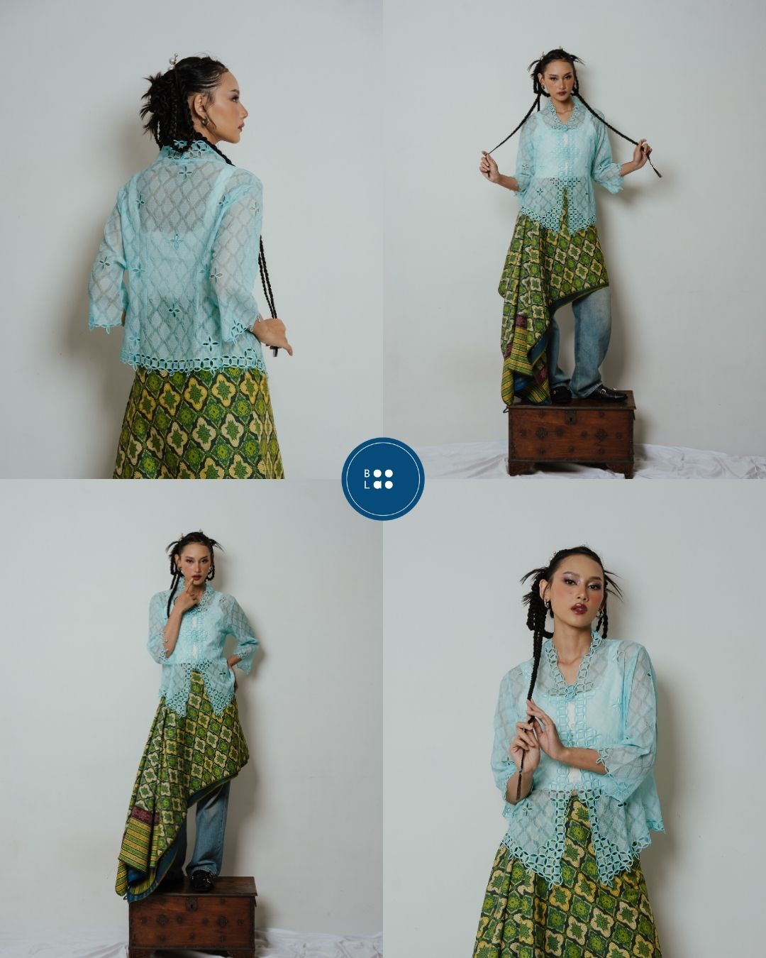 BOOLAO Kebaya Seribu Kawung - Biru Muda