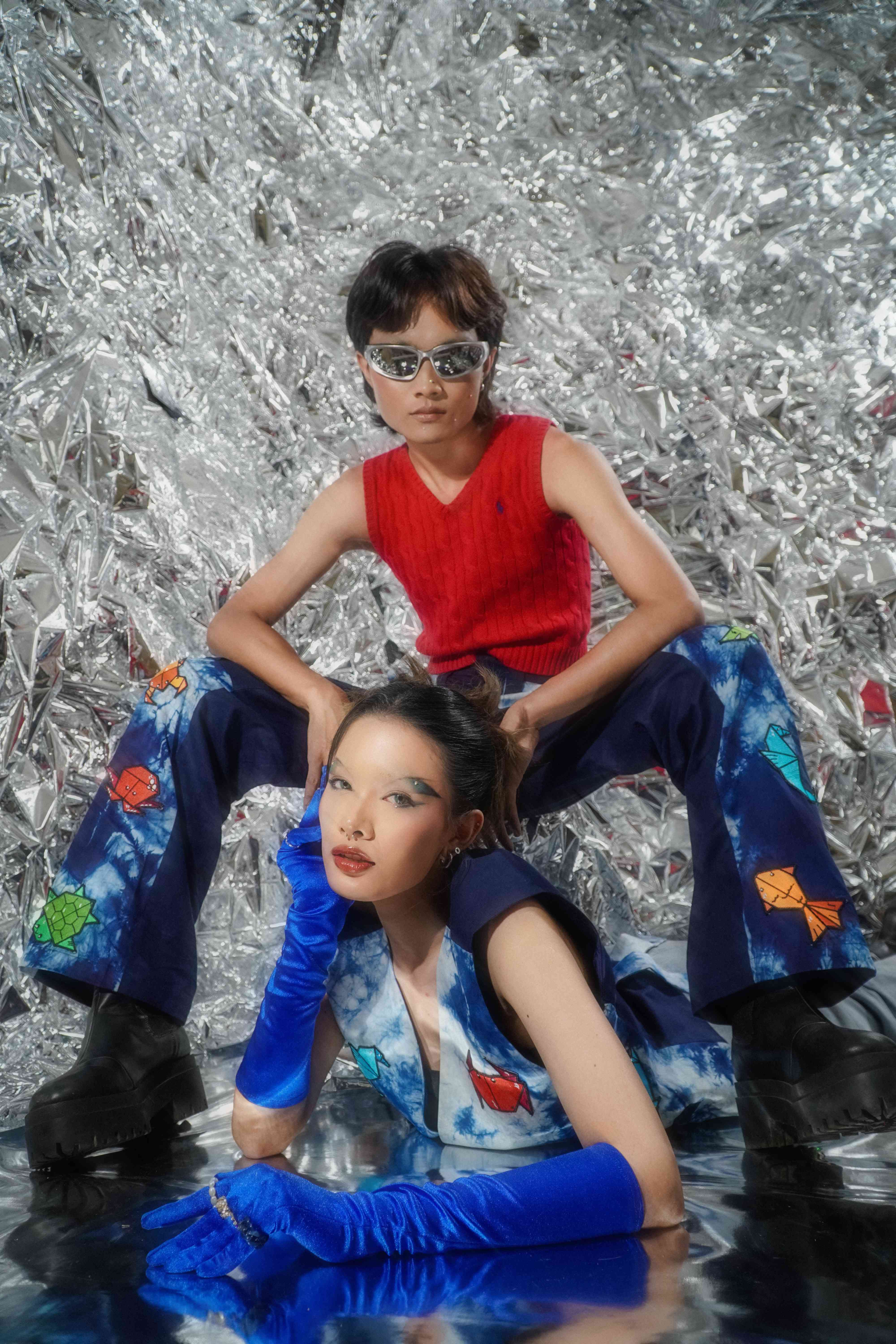 ORIGAMI ORIGAMI Cargo Pants Tie Dye Ombak (Celana Kargo Patch Bordir)