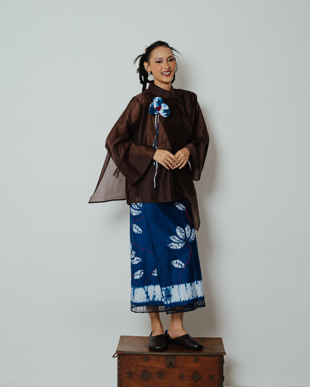 Blouse Nawang Wulan Long Sleeve - Brown