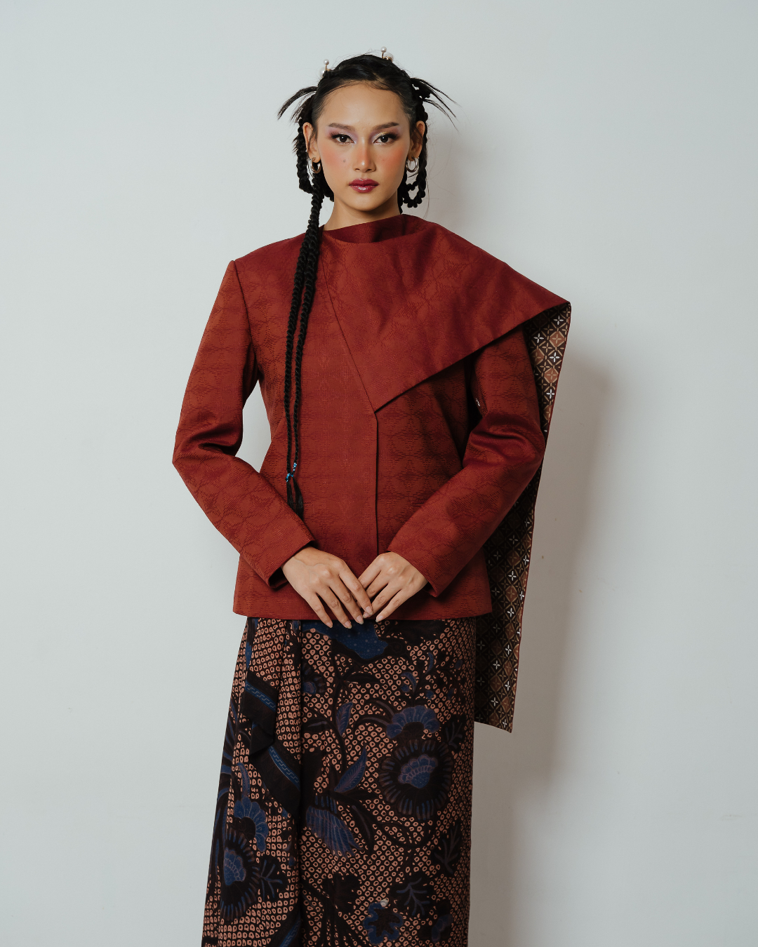 BOOLAO Blazer Janggan Selendang Hand-Woven Brown