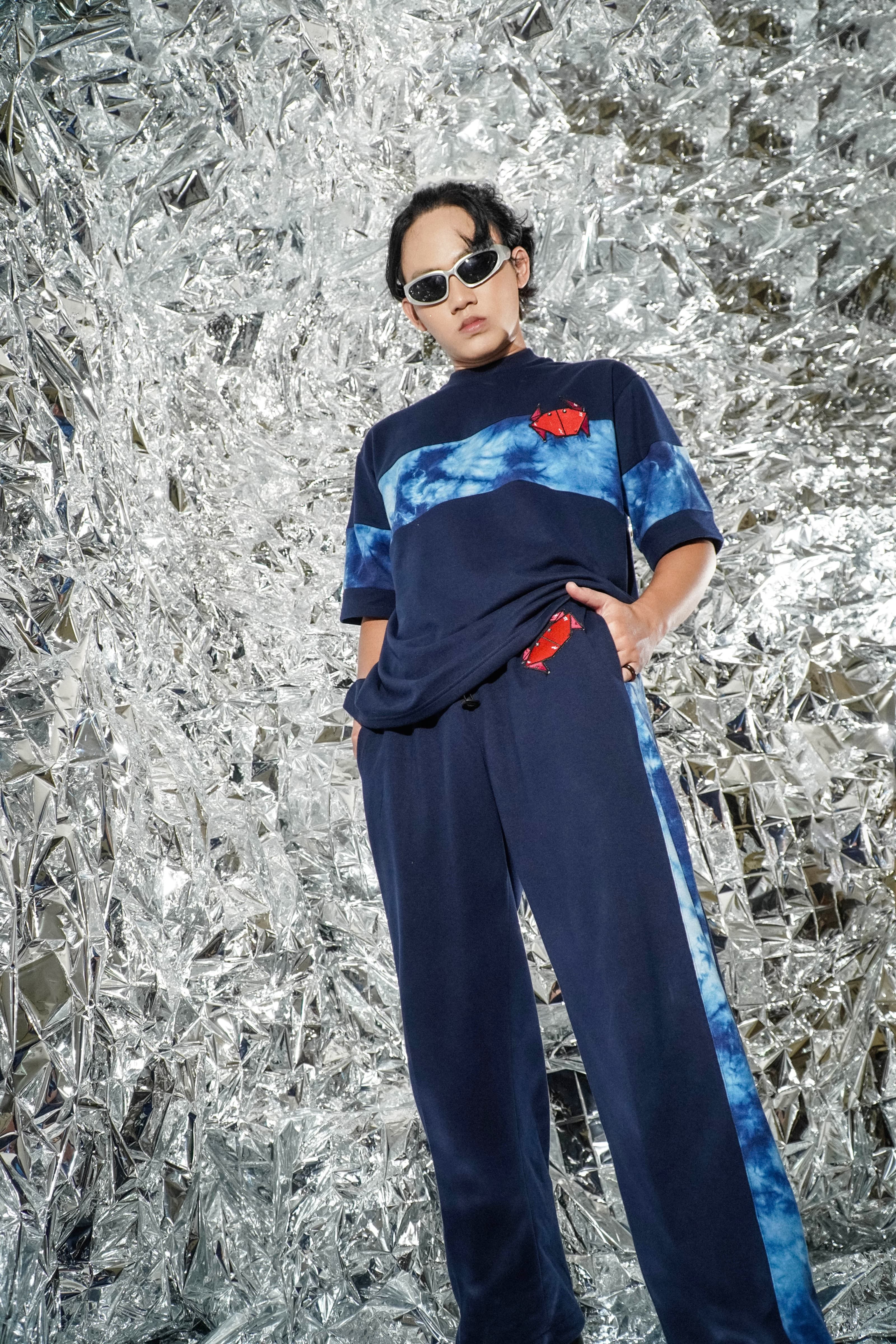 BOOLAO  ORIGAMI Sweat Shirt and Pants Tie Dye Oversize Set (Setelan Training)