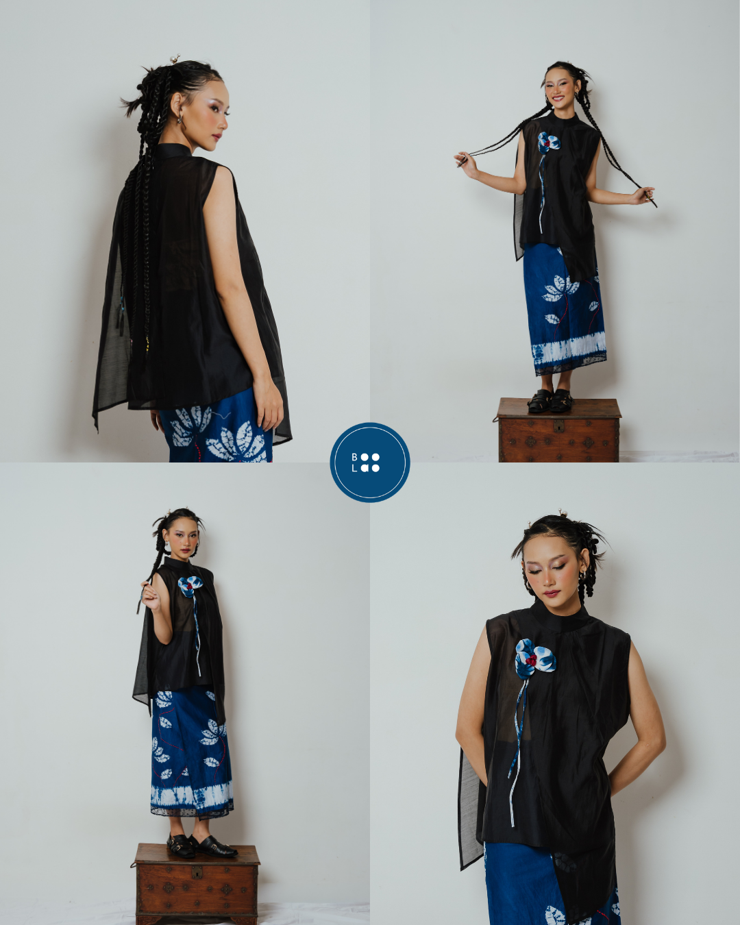 Blouse Nawang Wulan - Black (Tanpa tangan)
