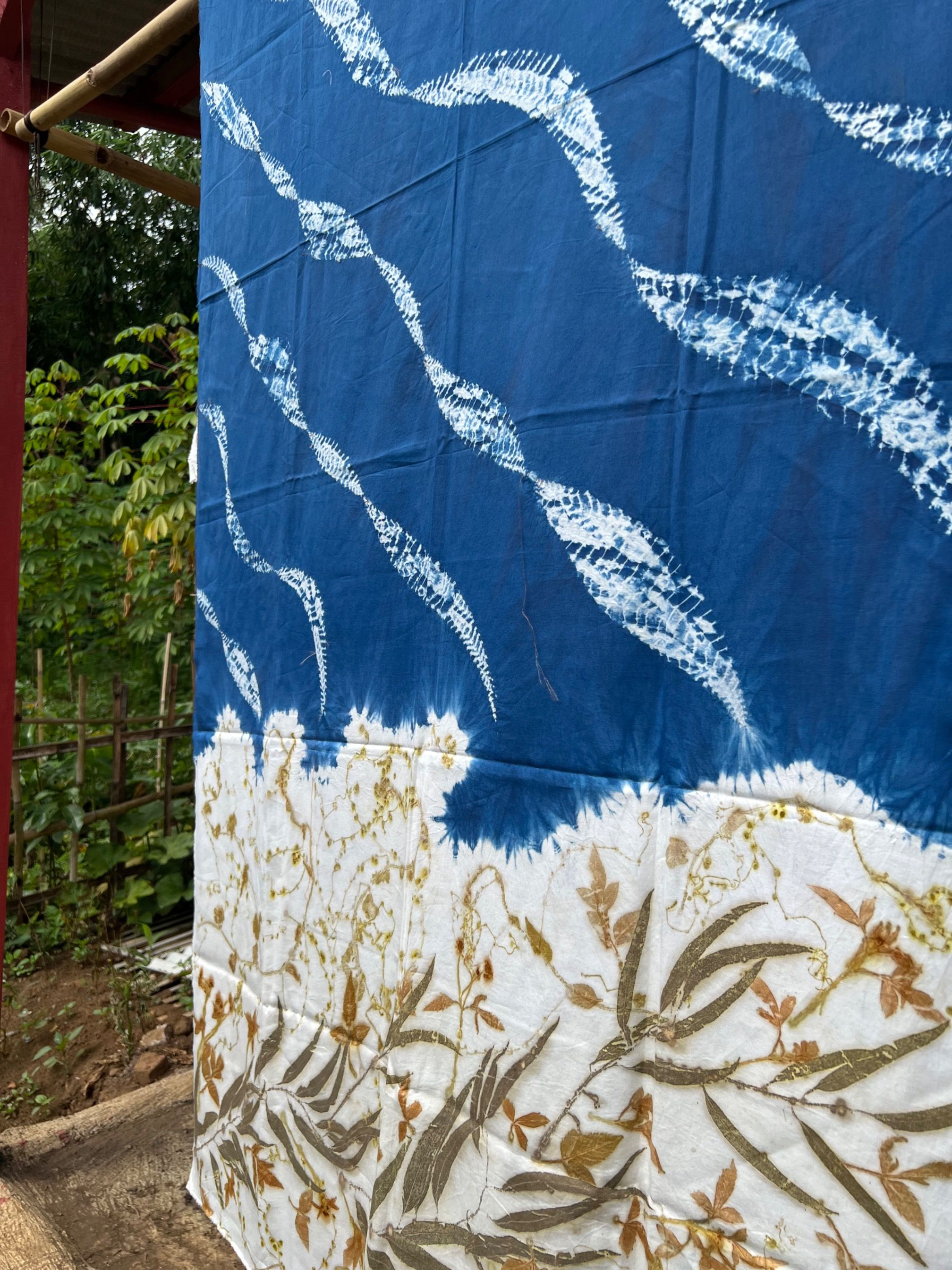 BOOLAO  Textiles - Shibori on Ecoprint Eucalyptus