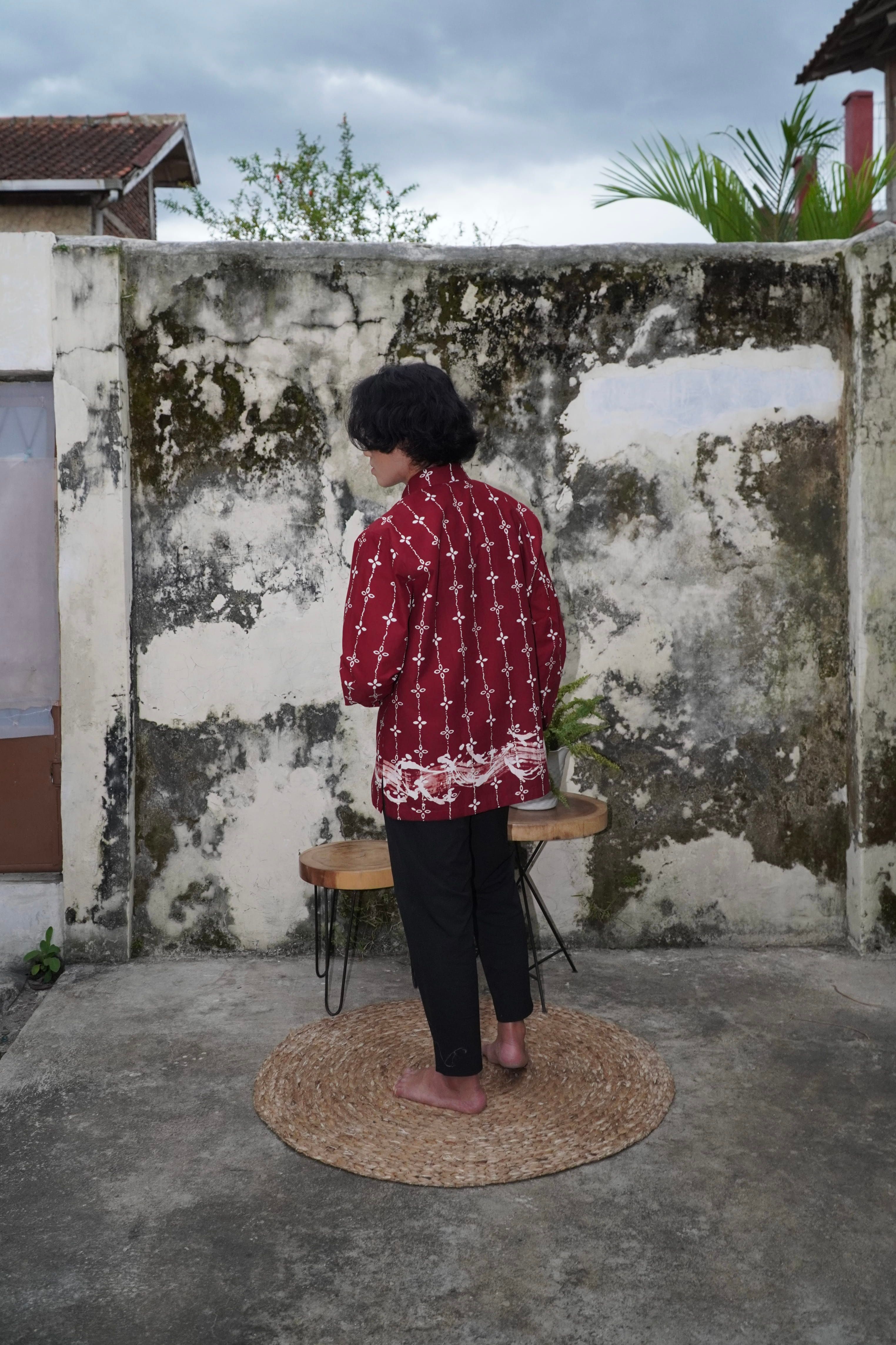 BOOLAO Kumeli Kemeja Panjang - Merah Maroon