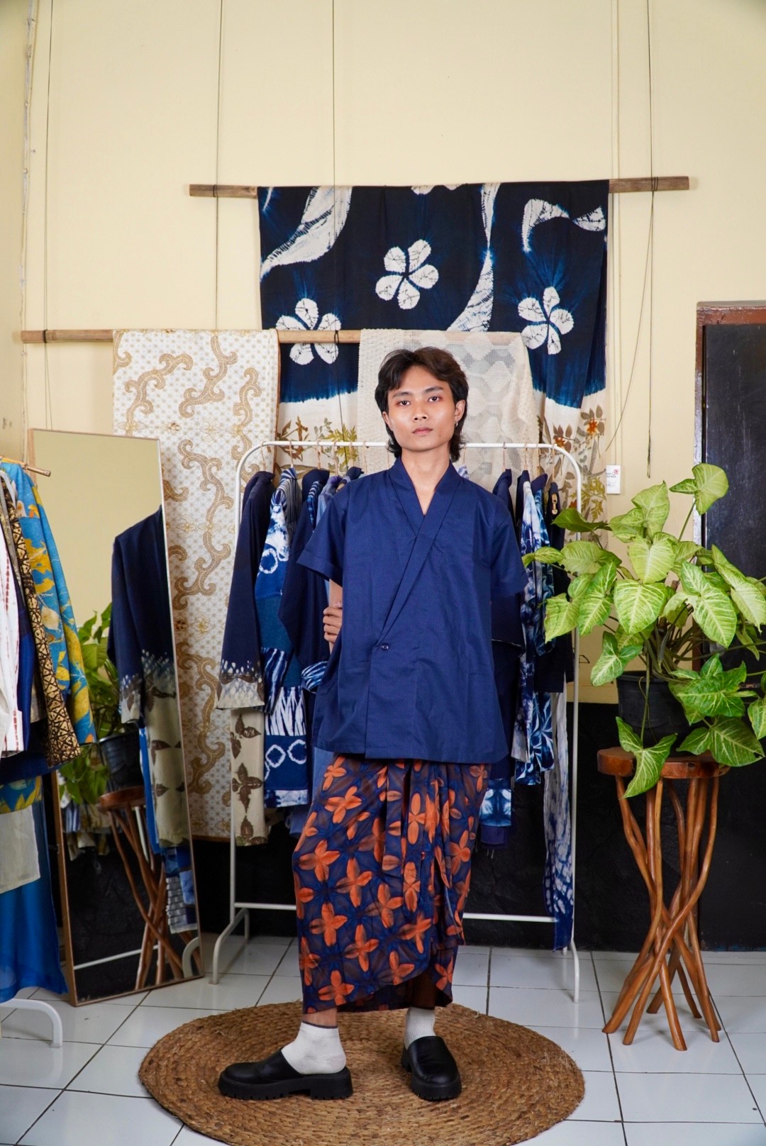 BOOLAO Kemeja Haori - Navy