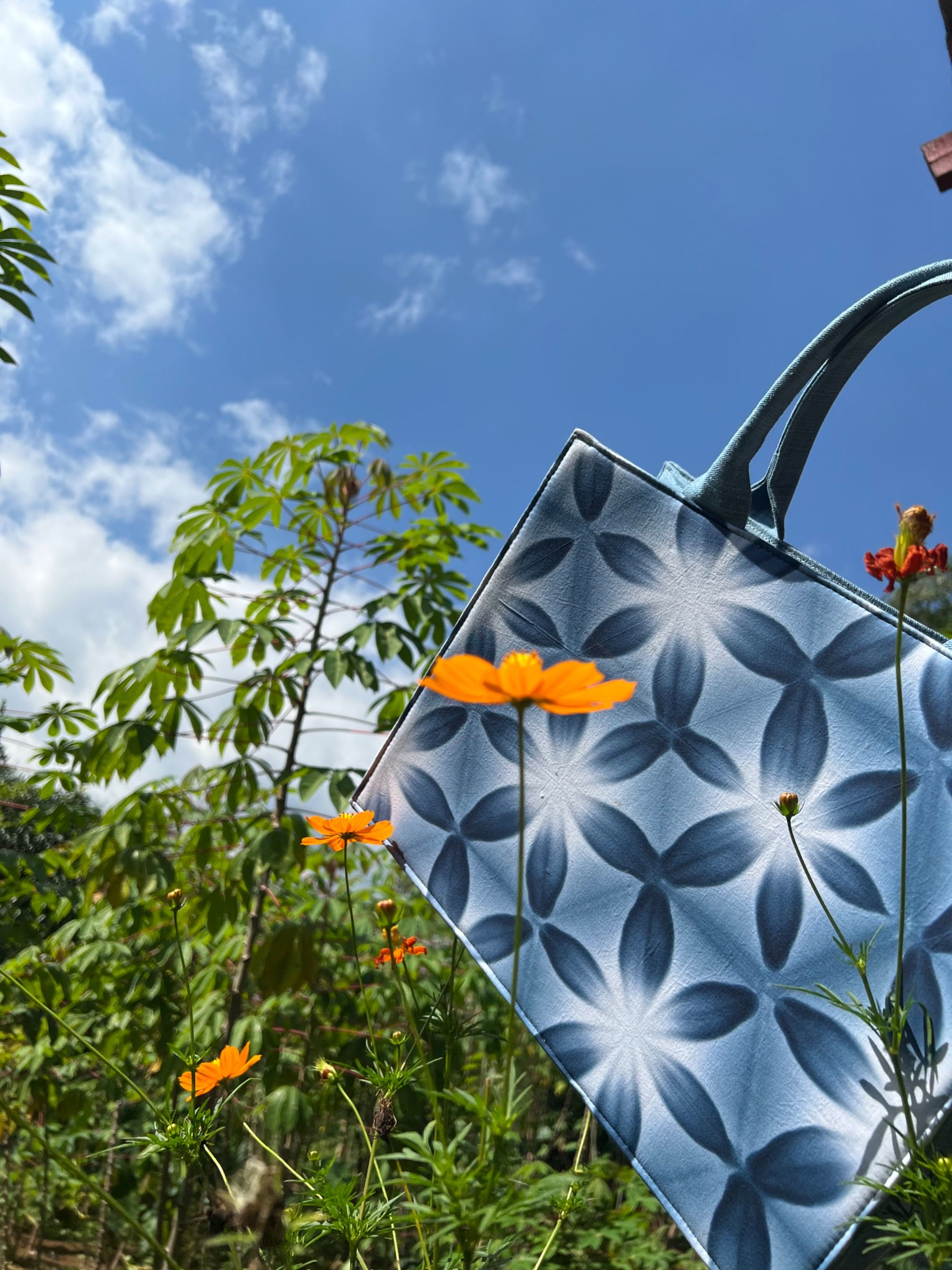 BOOLAO The Totebag Snow Flower - Blue Denim