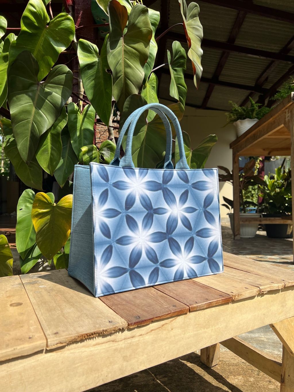 BOOLAO The Totebag Snow Flower - Blue Denim