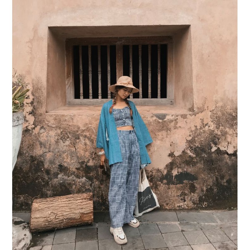 BOOLAO Kimono (Reversible Haori Outer) Tie Dye Shibori