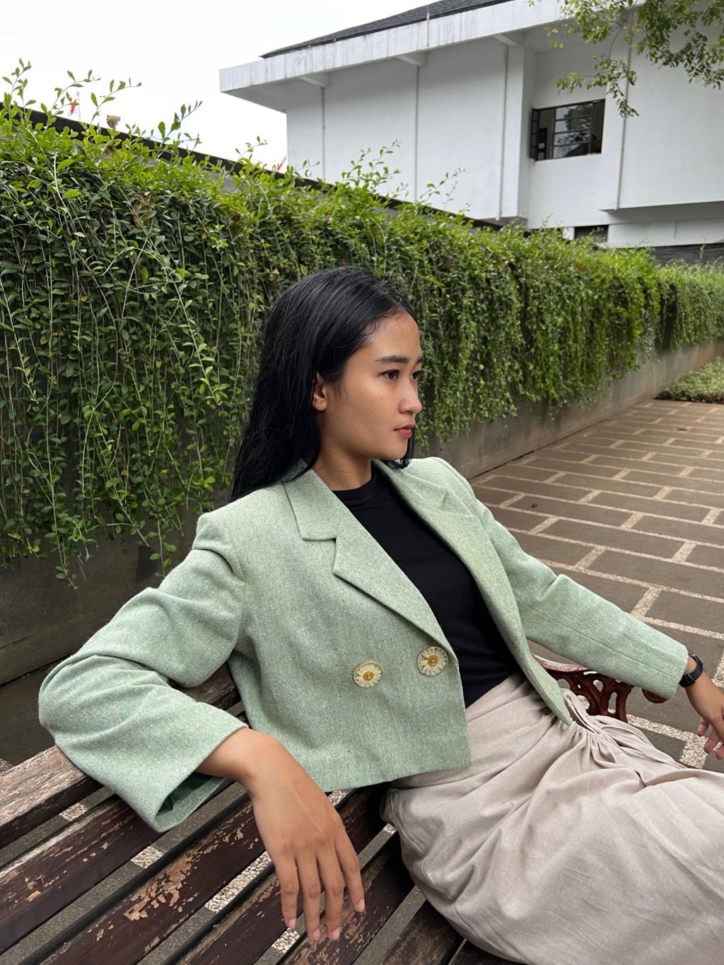 Pcnic Panic Crop Blazer - Matcha