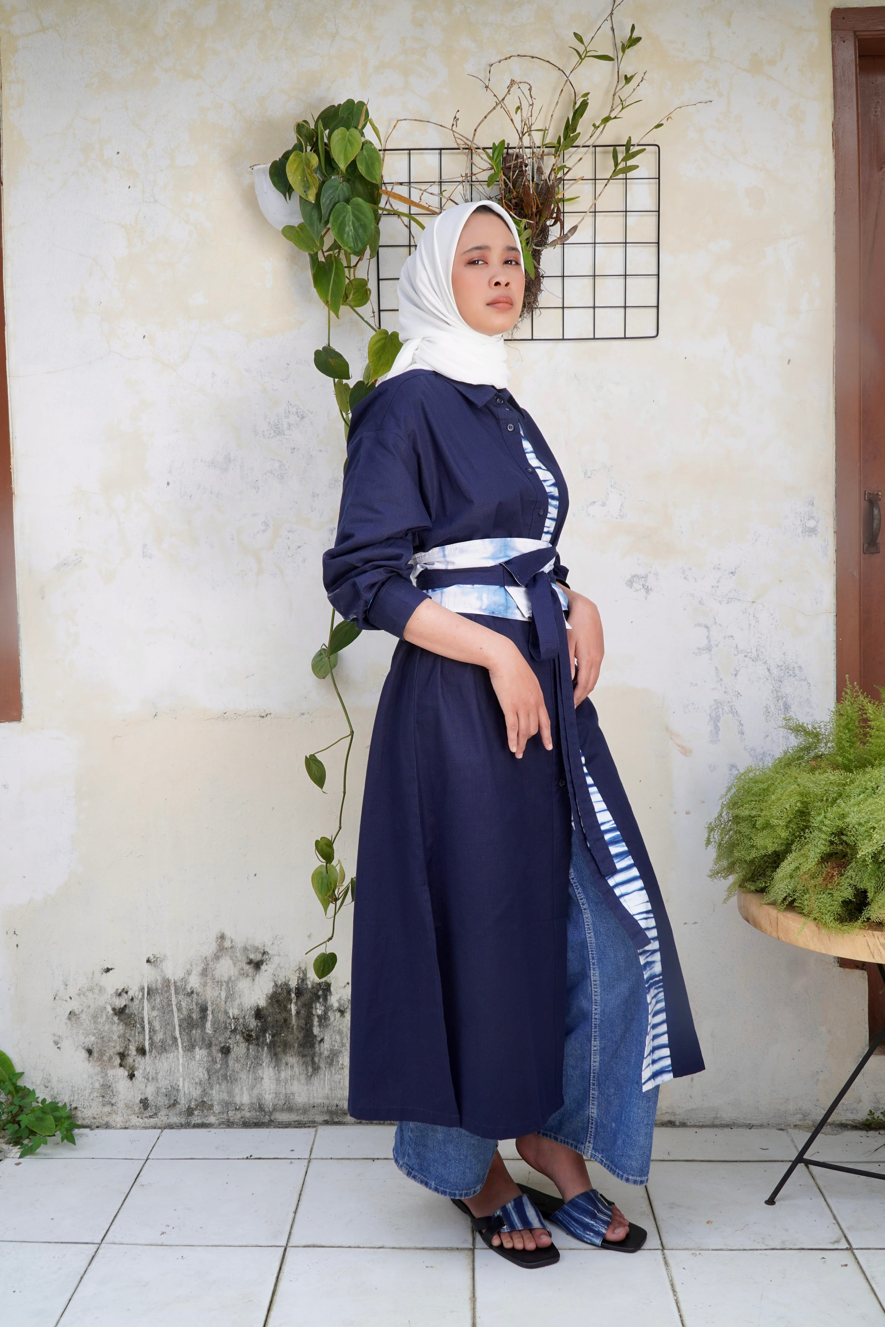 BOOLAO Kemeja Liz Oversize Arashi (Long Shirt Arashi Shibori)