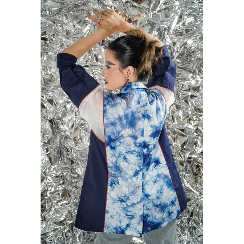 Boolao ORIGAMI Organza Blazer Tie Dye