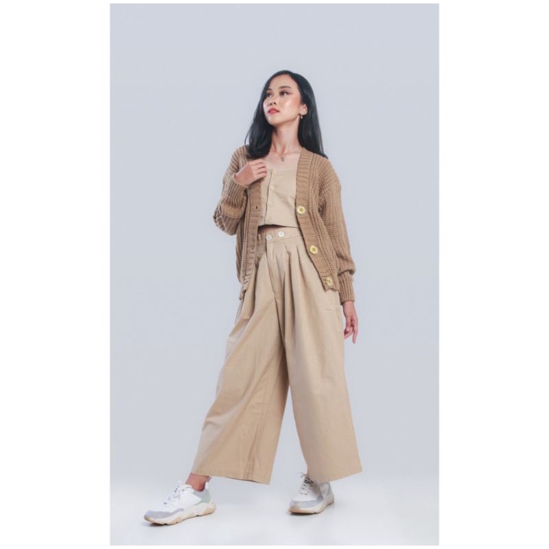 Hakama Pants (Celana Kulot - Palazo Linen) - Creme