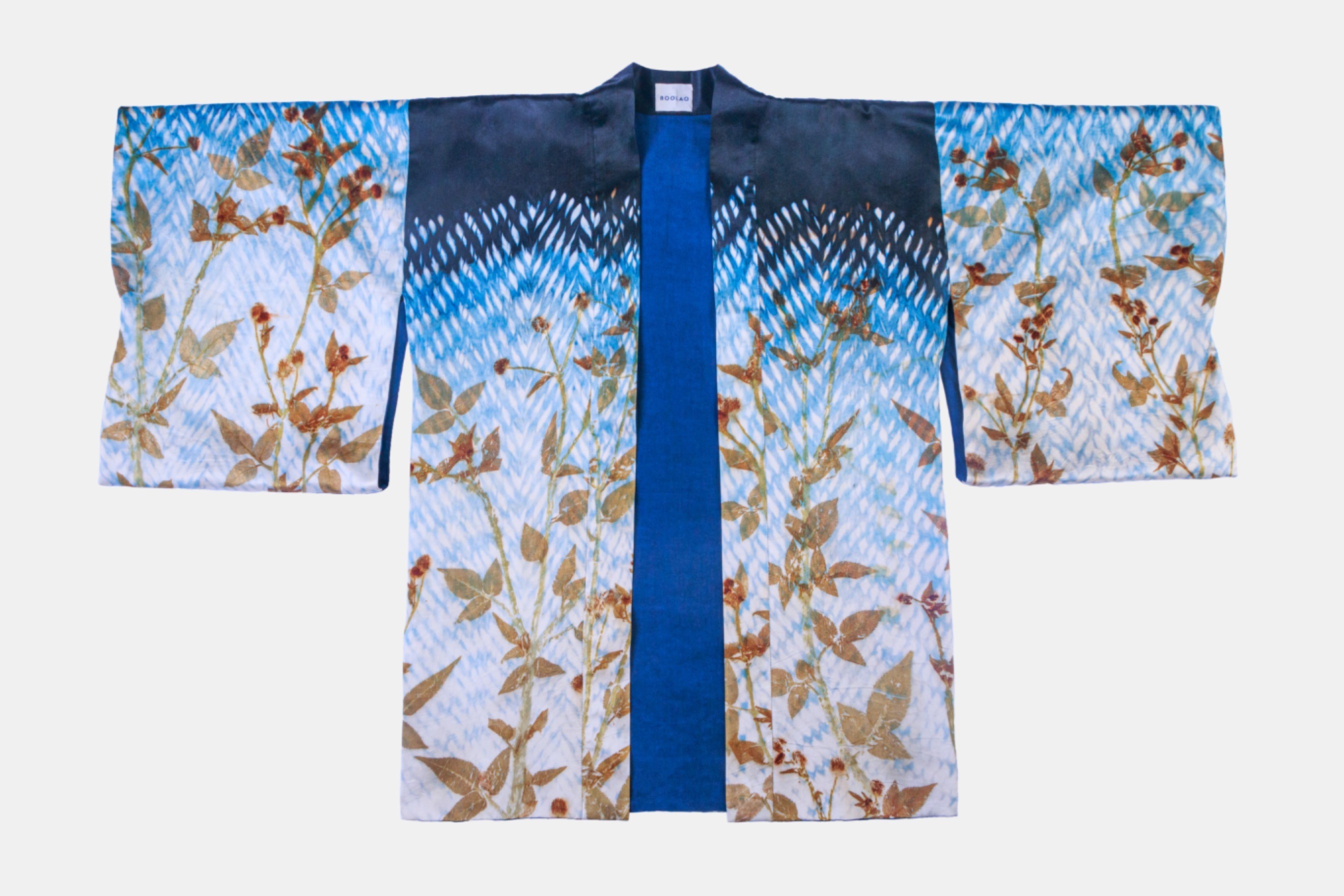 BOOLAO Reversible Kimono Shibori on Ecoprint - Ombre