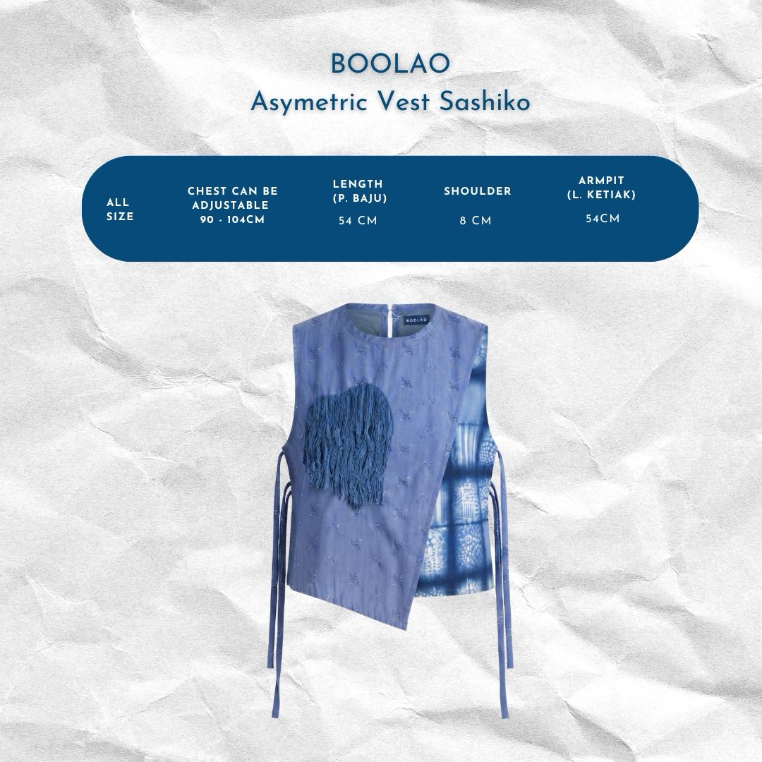 BOOLAO Asymmetric Vest Sashiko