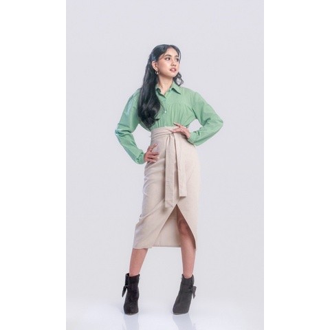 BOOLAO Picnic Panic Wrap Skirt (Rok Lilit) - Light Creme (Khaki)