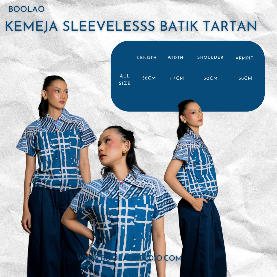 BOOLAO Kemeja Sleeveless Batik Tartan