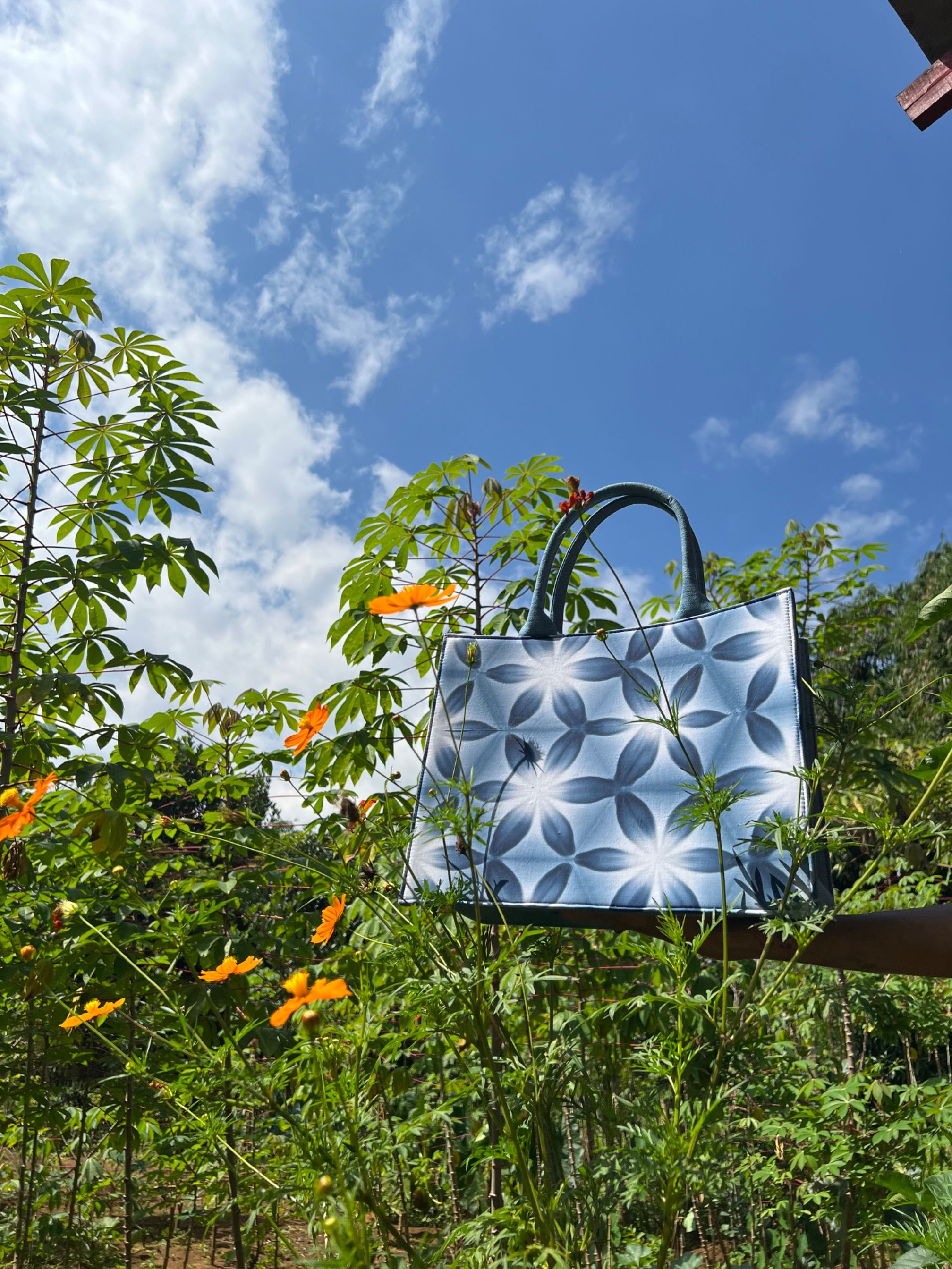 BOOLAO The Totebag Snow Flower - Blue Denim
