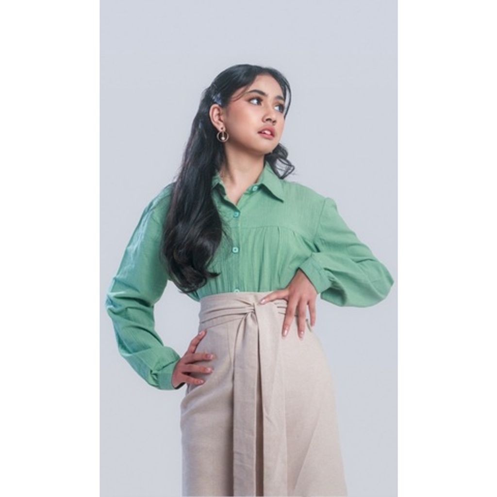 Picnic Panic Kemeja Basic Hijau Mint Matcha (Daily Basic Shirt)