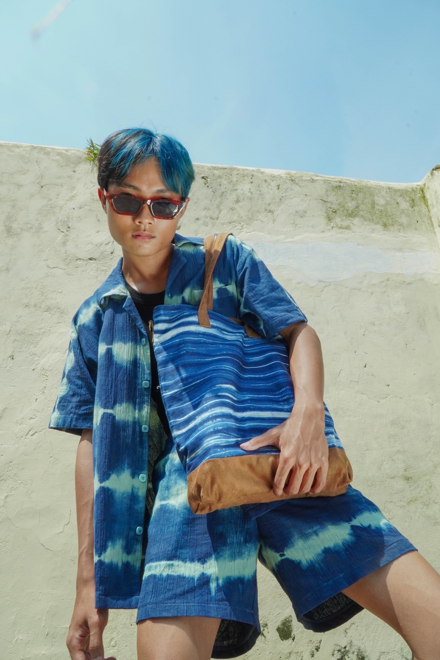 BOOLAO Kemeja Tie Dye Linen  (Bowling Shirt) - Buttons Down
