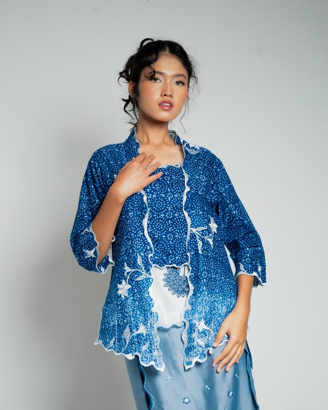 BOOLAO Outer Kebaya Batik Cap Detachable (Kebaya Bongkar Pasang)