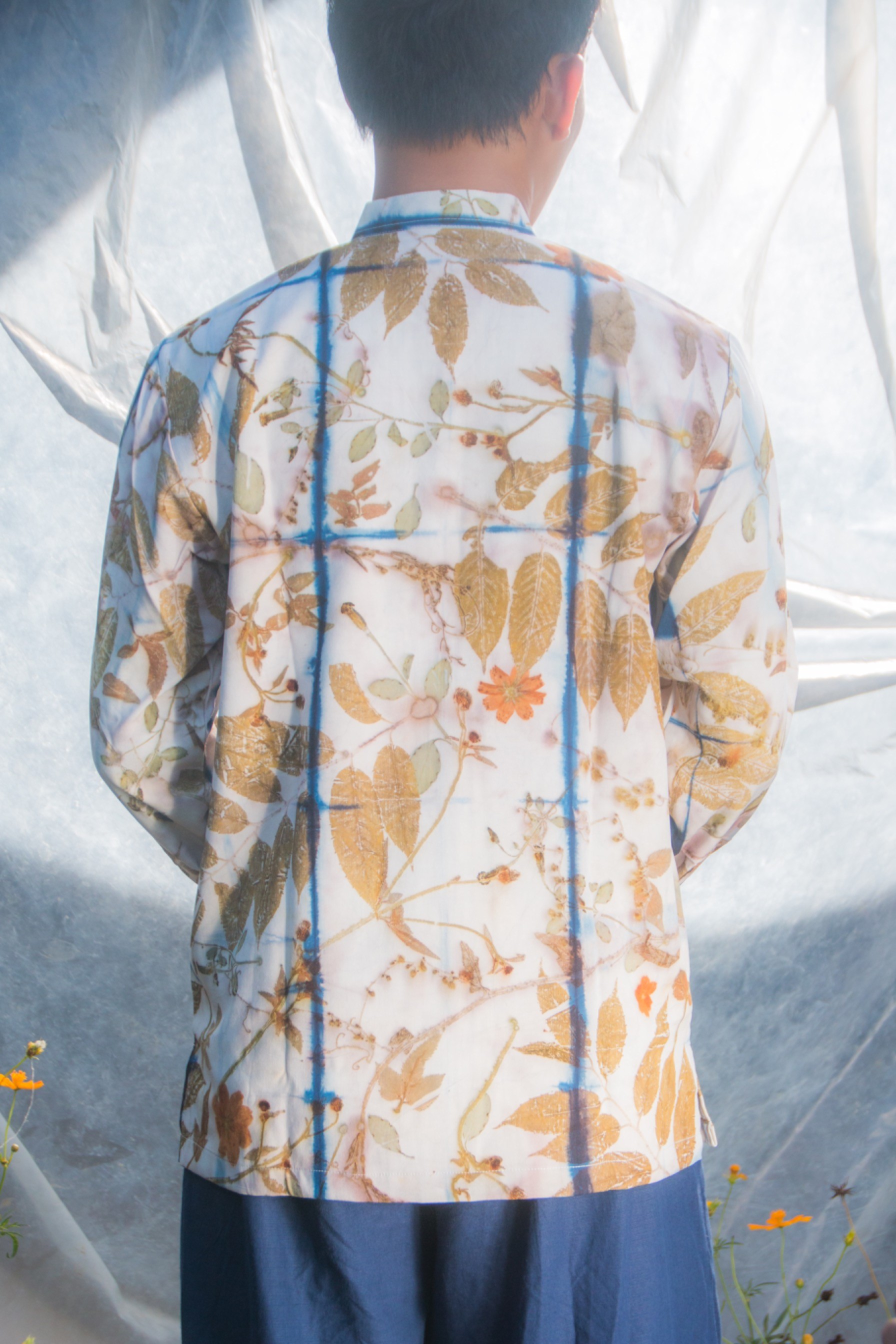 BOOLAO Kemeja Spring Shibori on Botanical Ecoprint