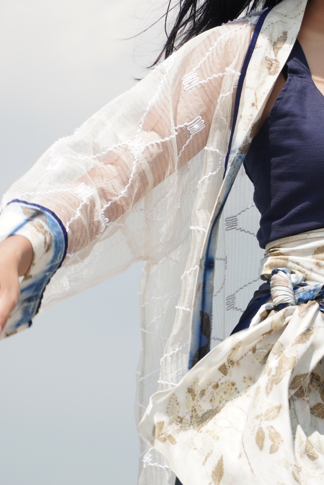 BOOLAO Organdi Outer Shibori on Ecoprint