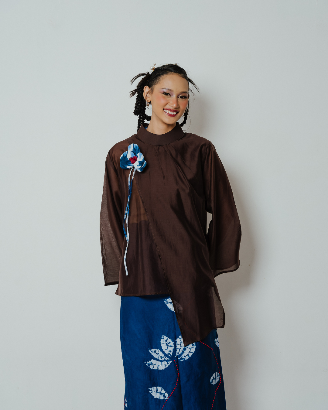 Blouse Nawang Wulan Long Sleeve - Brown
