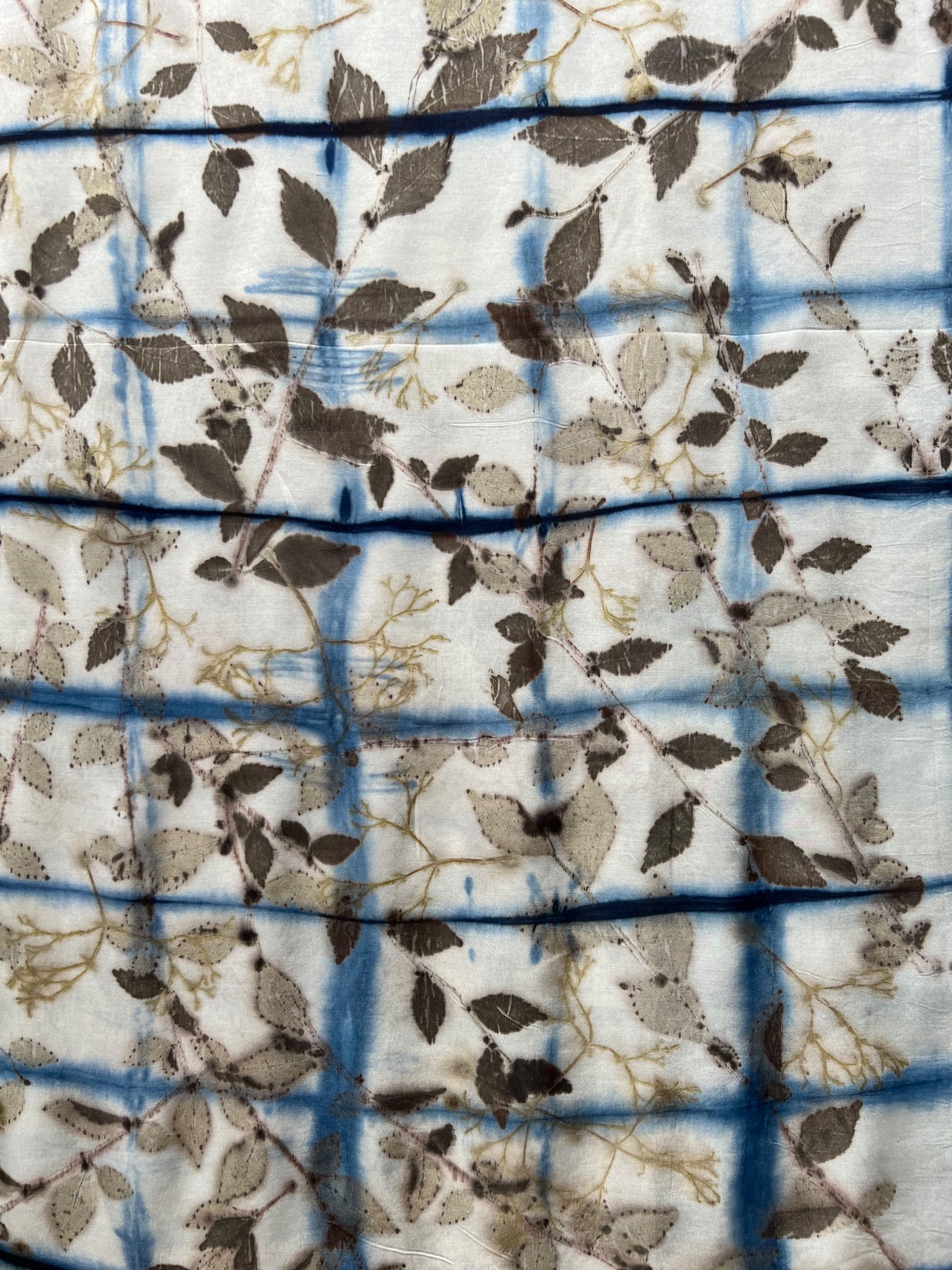 BOOLAO  Textiles - Shibori Itajime on Bush Natural Print