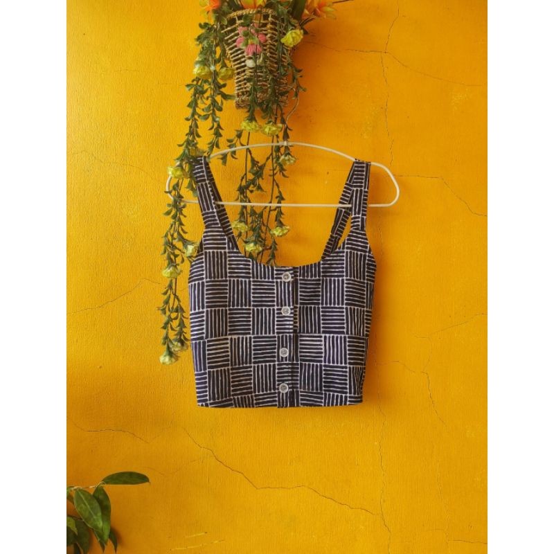 BOOLAO Kutang Kerut Bilik Biru (Tanktop Batik)